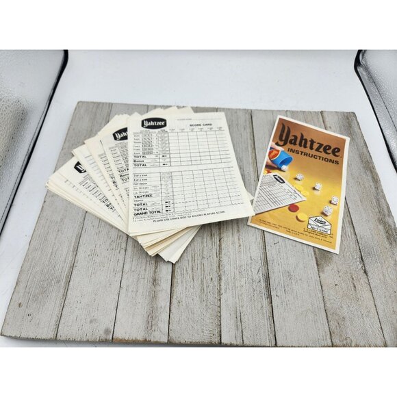 Yahtzee 1978 Hasbro Gaming Game Score Pads Replacements Instructions - Picture 1 of 3